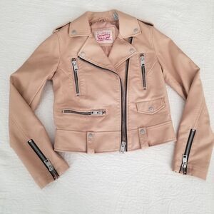 Levi Strauss pink Faux moto Leather Jacket